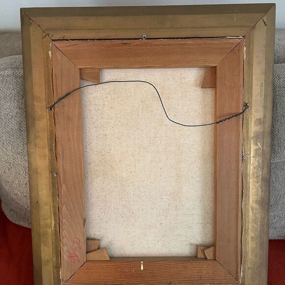 Vintage Still Life Flowers fruit Floral Oil Painting in Thick Gold Frame Ornate - Picture 7 of 9